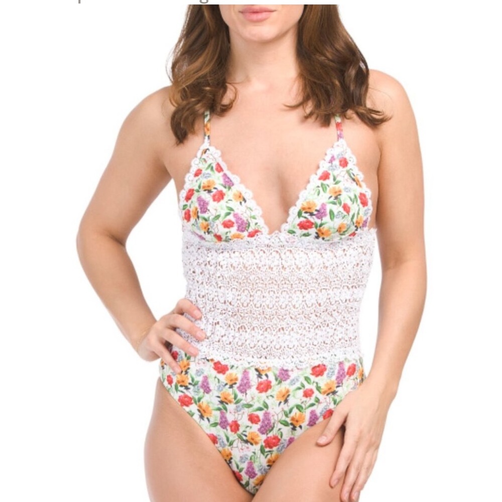NWT Charo Ruiz Ibiza Rola One Piece Swimsuit White Bonita
